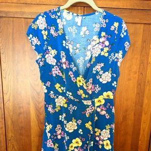 Xhilaration Short Floral Wrap Look Dress